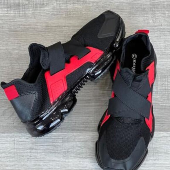 Edition By Forever Link Trendy Sneakers Red Black 8.5 Stream 11 New - Picture 2 of 6